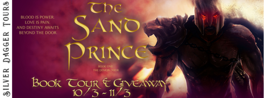 Book Tour Banner for The Sand Prince from the epic fantasy The Demon Door series by Kim Alexander  with a Book Tour Giveaway 