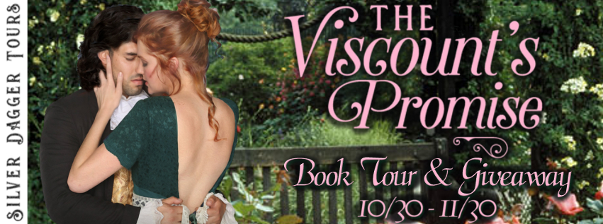 Book Tour Banner for  historical romance novel The Viscount's Promise from The Twice Shy series by Christina Britton  with a Book Tour Giveaway 